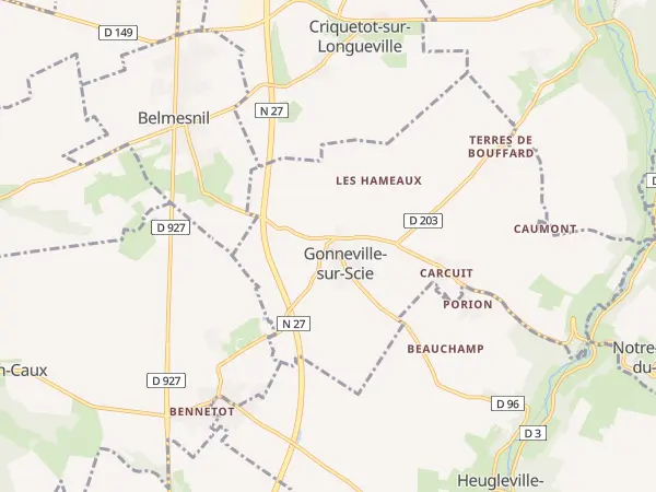 Plan de Gonneville-sur-Scie