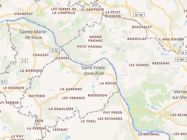 Plan de Saint-Yrieix-sous-Aixe