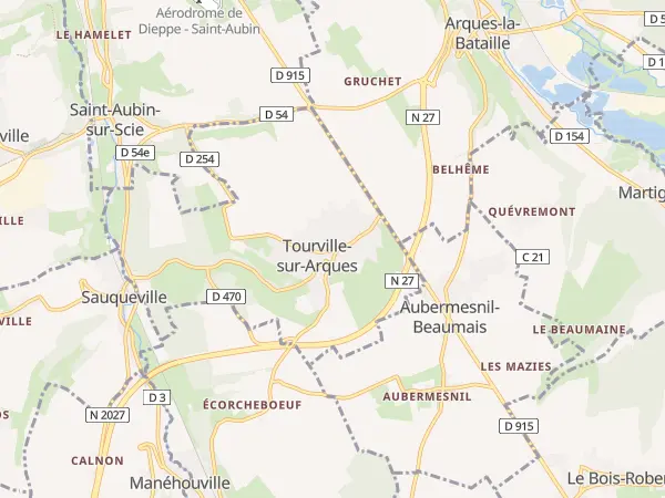 Plan de Tourville-sur-Arques