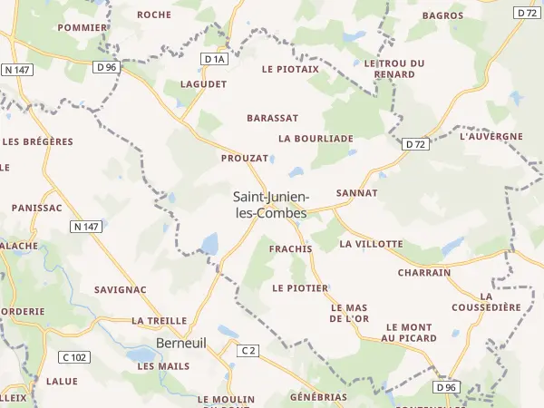 Plan de Saint-Junien-les-Combes