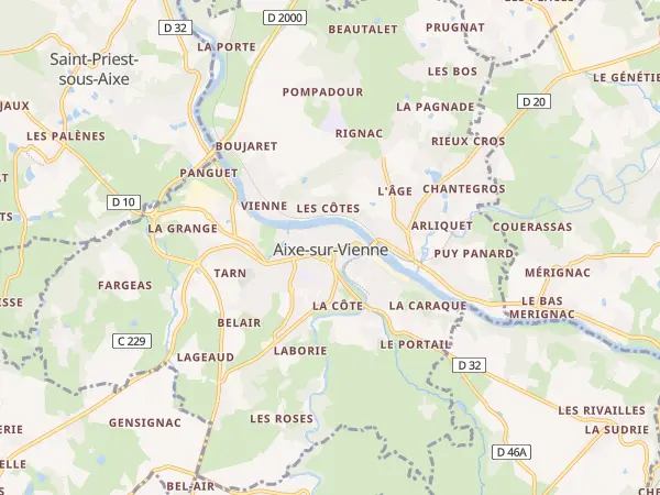 Plan de Aixe-sur-Vienne