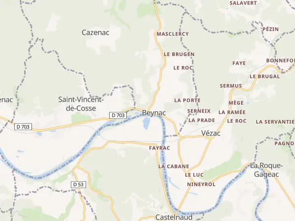 Plan de Beynac-et-Cazenac