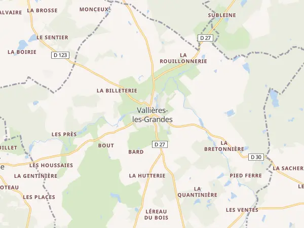 Plan de Vallières-les-Grandes