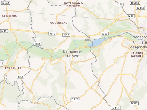 Plan de Dampierre-sur-Avre