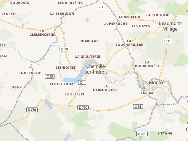 Plan de Chemillé-sur-Indrois