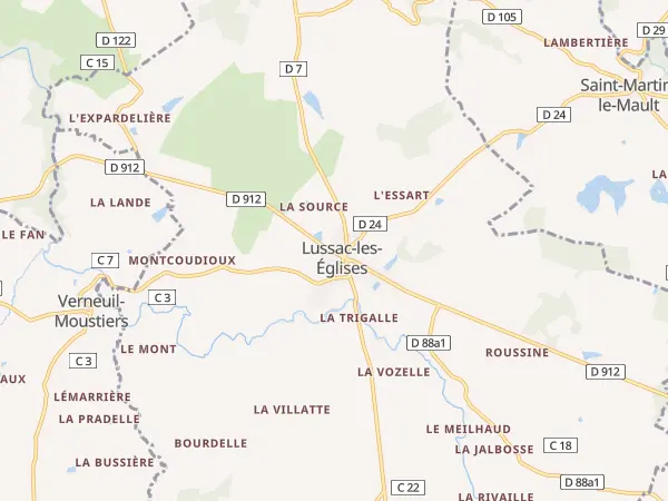 Plan de Lussac-les-Églises