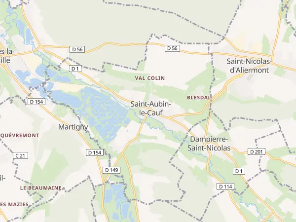Plan de Saint-Aubin-le-Cauf