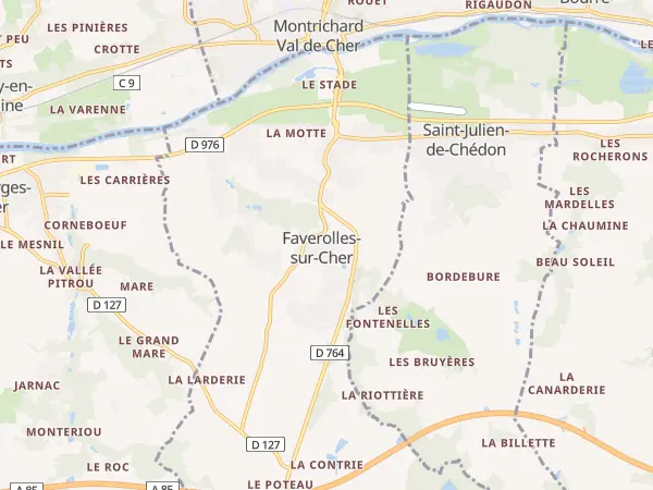 Plan de Faverolles-sur-Cher