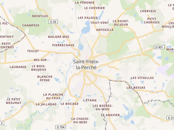 Plan de Saint-Yrieix-la-Perche