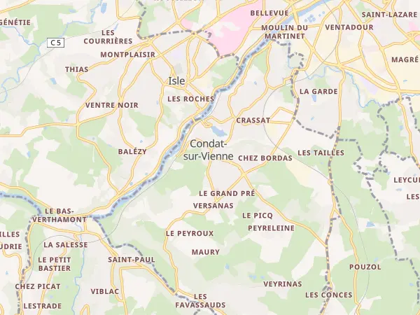 Plan de Condat-sur-Vienne