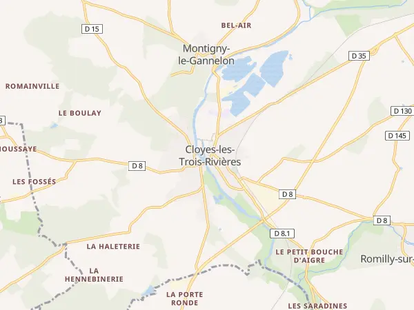 Plan de Cloyes-les-Trois-Rivières