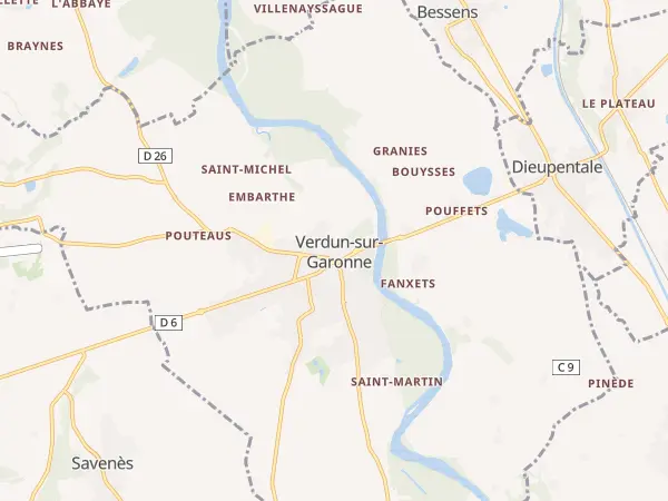Plan de Verdun-sur-Garonne