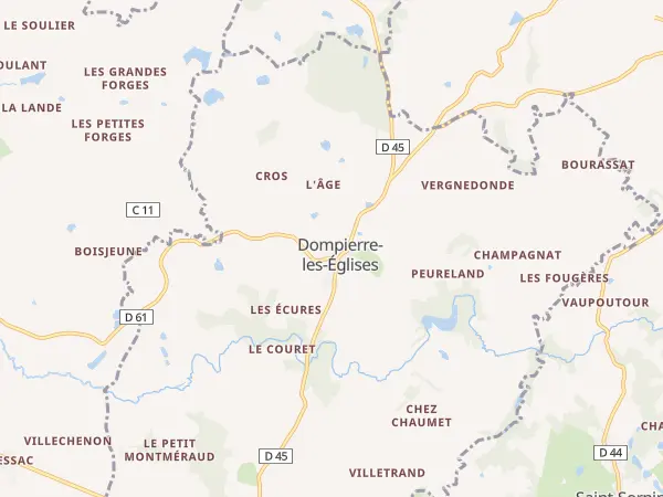 Plan de Dompierre-les-Églises