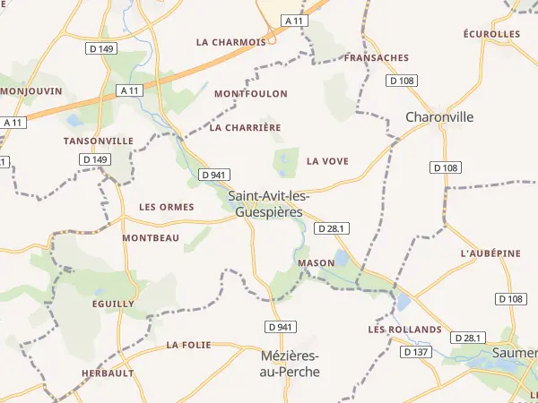 Plan de Saint-Avit-les-Guespières