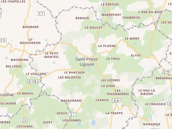 Plan de Saint-Priest-Ligoure