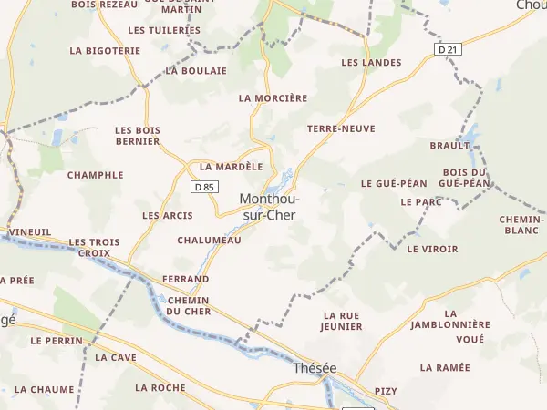 Plan de Monthou-sur-Cher