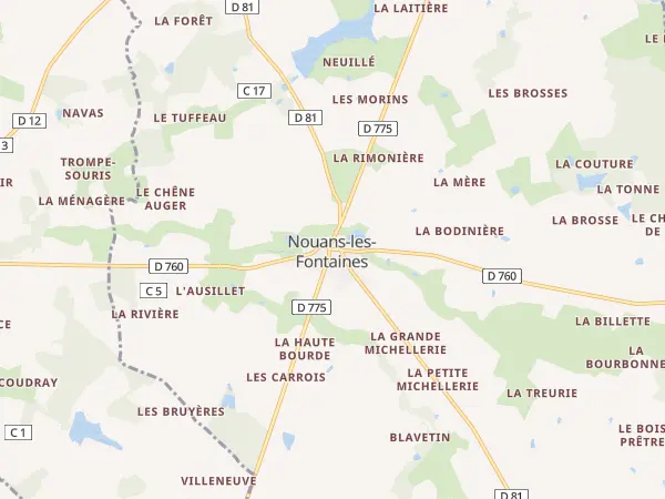 Plan de Nouans-les-Fontaines