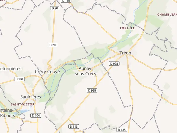 Plan de Aunay-sous-Crécy