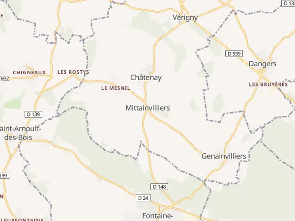 Plan de Mittainvilliers-Vérigny