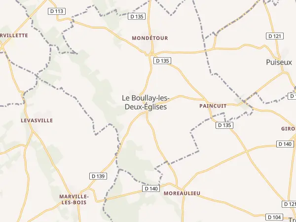 Plan du Boullay-les-Deux-Églises