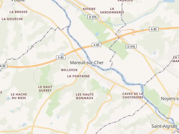 Plan de Mareuil-sur-Cher