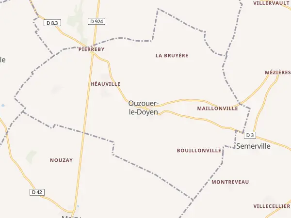 Plan de Ouzouer-le-Doyen