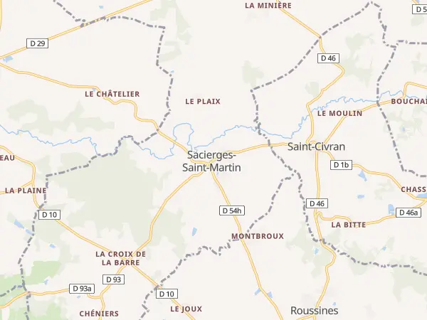 Plan de Sacierges-Saint-Martin