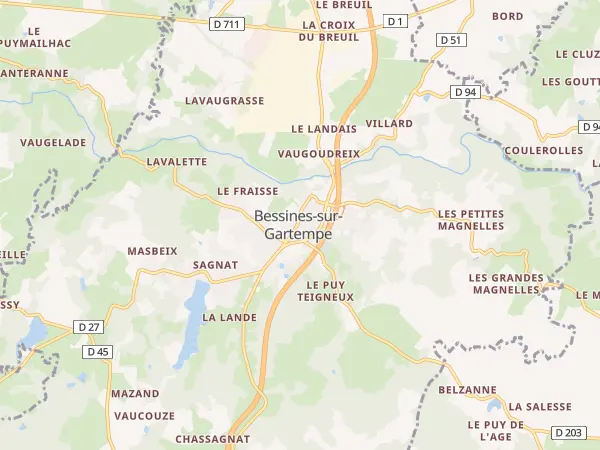 Plan de Bessines-sur-Gartempe
