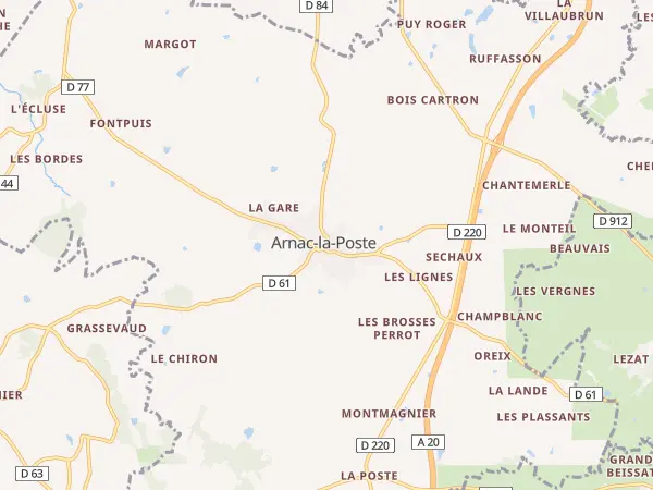 Plan de Arnac-la-Poste