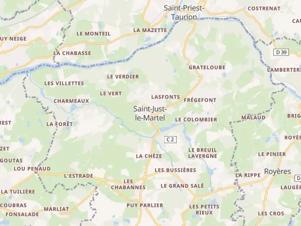Plan de Saint-Just-le-Martel