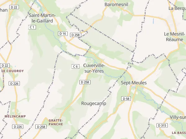 Plan de Cuverville-sur-Yères