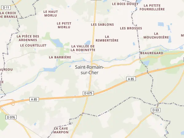 Plan de Saint-Romain-sur-Cher
