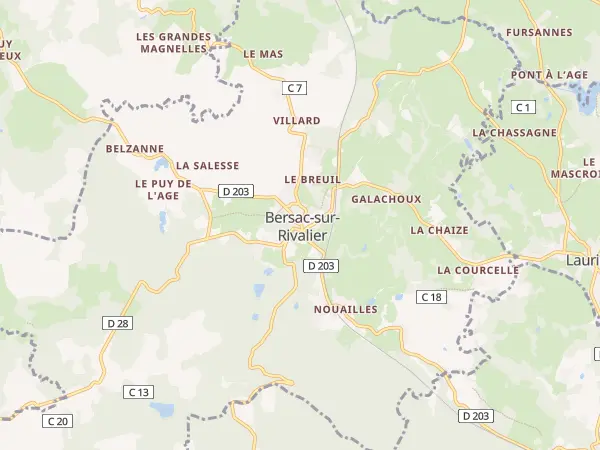 Plan de Bersac-sur-Rivalier