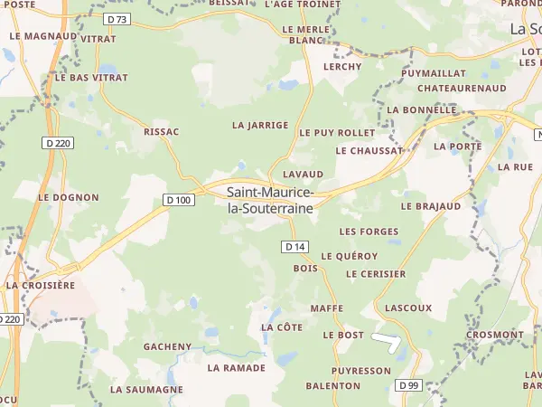 Plan de Saint-Maurice-la-Souterraine