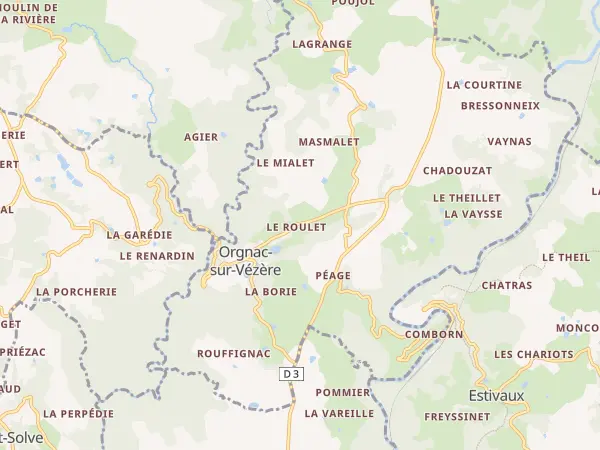Plan de Orgnac-sur-Vézère