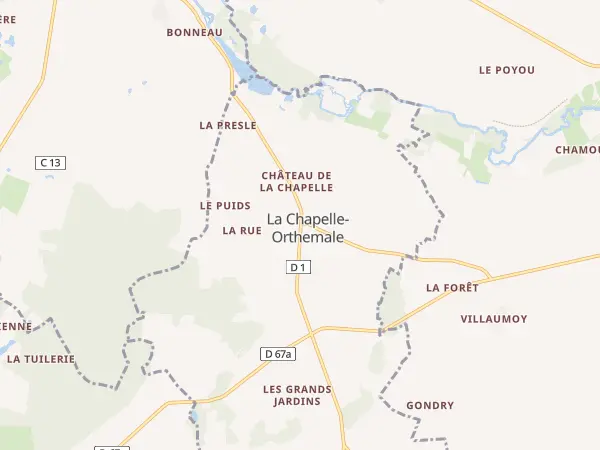 Plan de La Chapelle-Orthemale