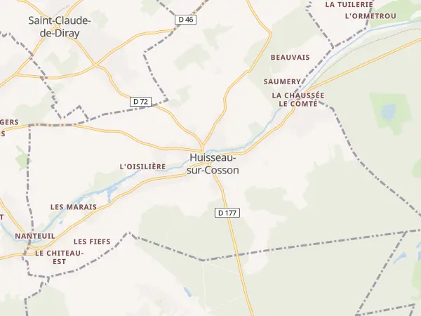 Plan de Huisseau-sur-Cosson