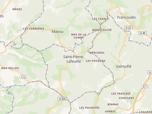 Plan de Saint-Pierre-Lafeuille