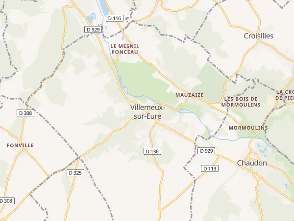 Plan de Villemeux-sur-Eure