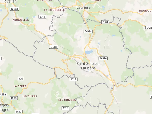 Plan de Saint-Sulpice-Laurière