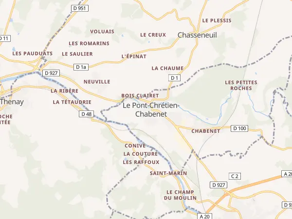 Plan du Pont-Chrétien-Chabenet