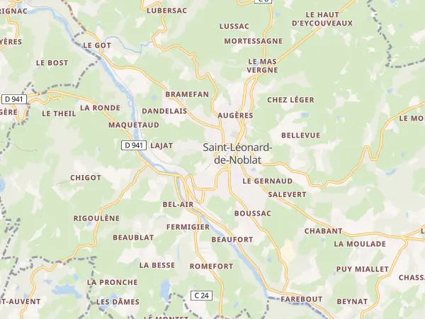 Plan de Saint-Léonard-de-Noblat
