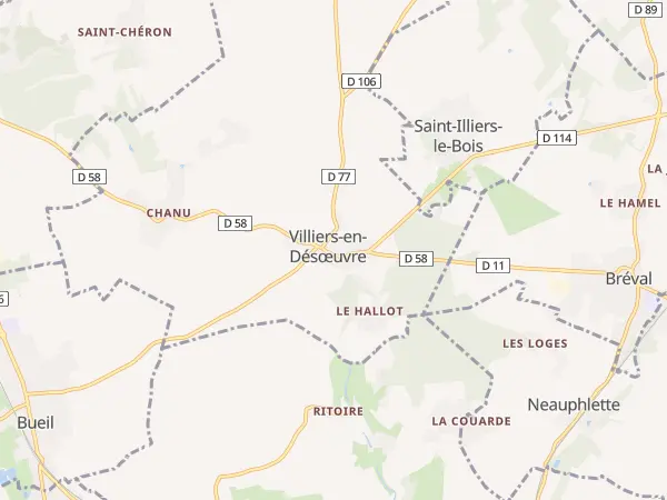 Plan de Villiers-en-Désœuvre
