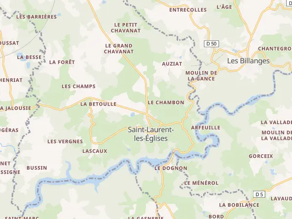 Plan de Saint-Laurent-les-Églises