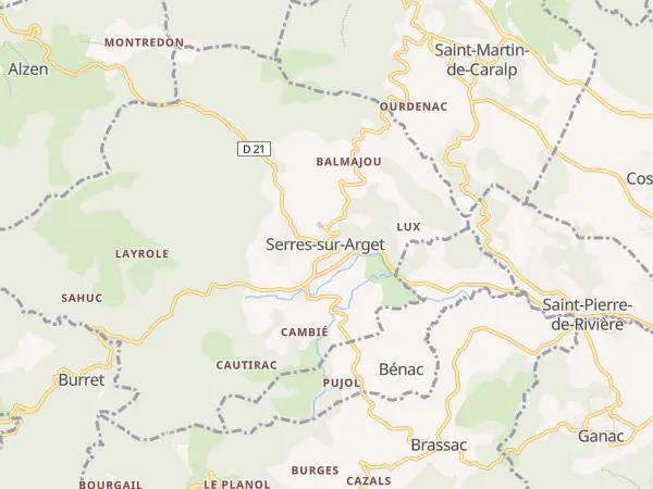 Plan de Serres-sur-Arget