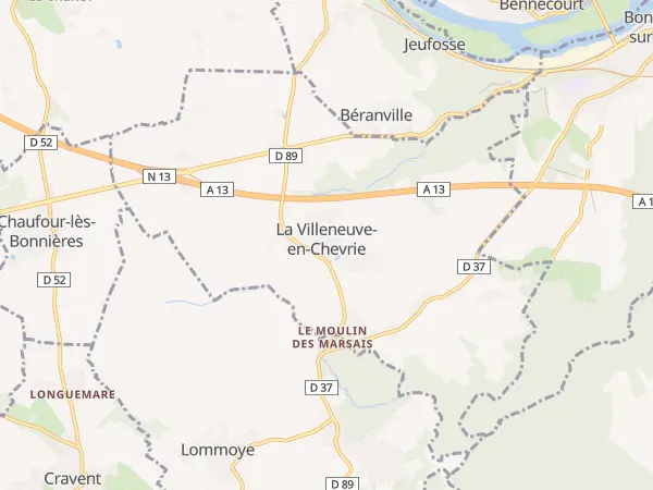 Plan de La Villeneuve-en-Chevrie