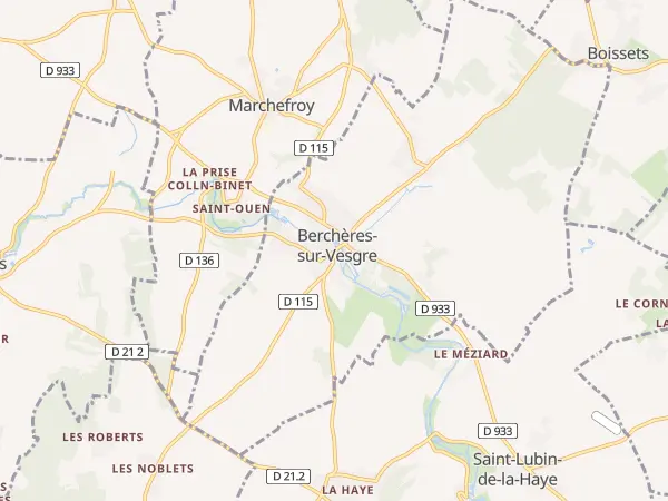 Plan de Berchères-sur-Vesgre