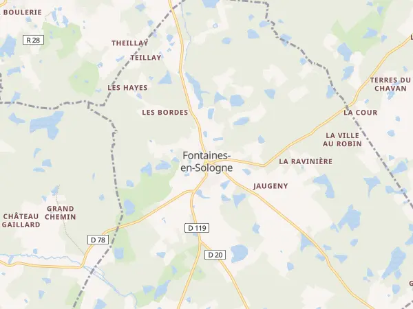 Plan de Fontaines-en-Sologne
