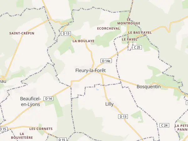 Plan de Fleury-la-Forêt