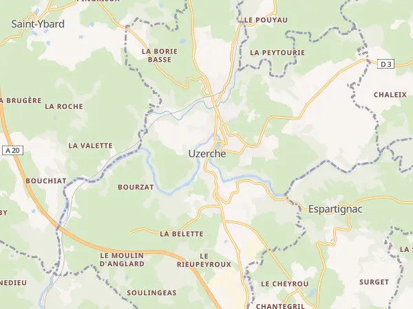 Plan de Uzerche